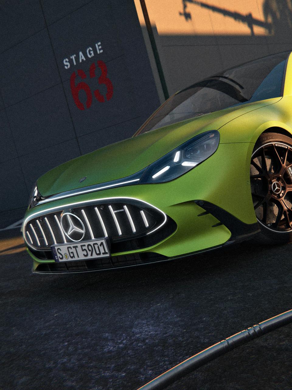 The front of the Mercedes-AMG GT 4-Door Coupé