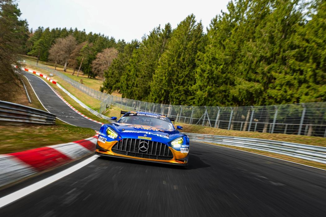 AMG racecar on the the track