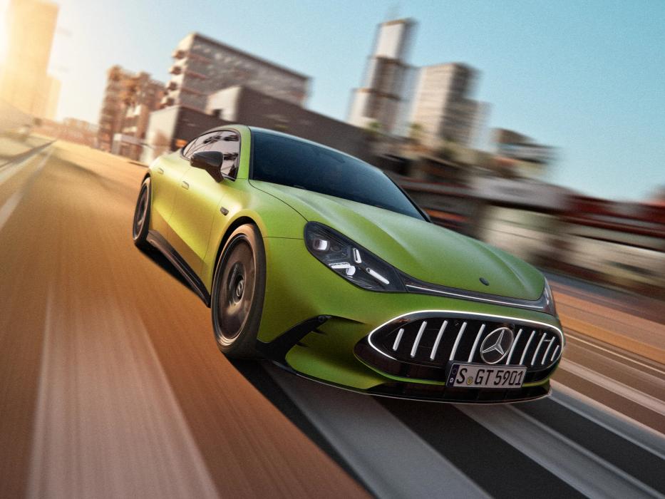 Mercedes-AMG GT 4-Door Coupé in an urban setting