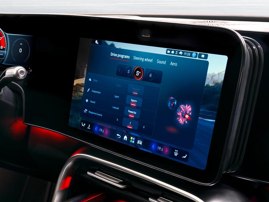 View of the MBUX infotainment system