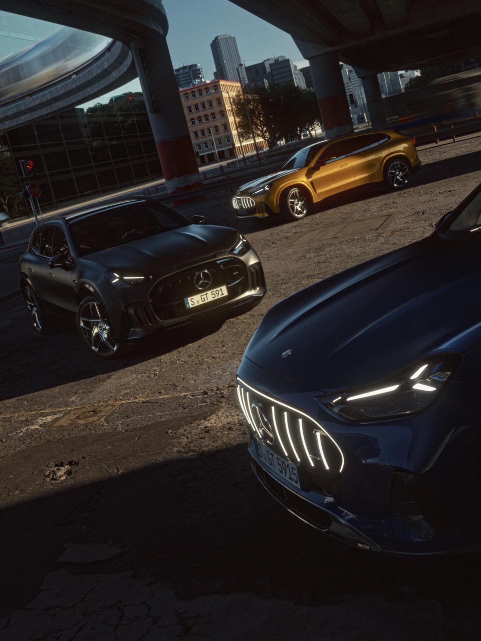 The three Mercedes-AMG GT SUV models