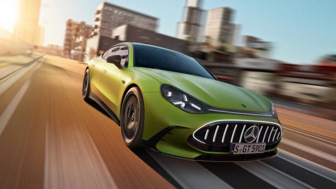 Das Mercedes-AMG 4-Türer Coupé in einem urbanen setting