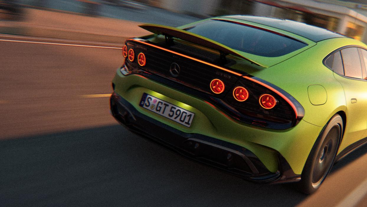 The rear of the Mercedes-AMG GT 4-Door Coupé