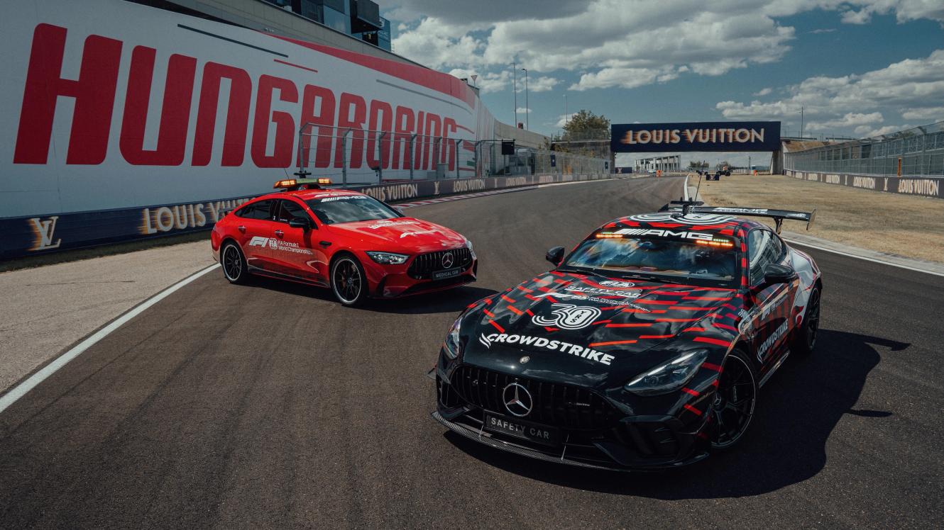Safety Car and Medical Car on track