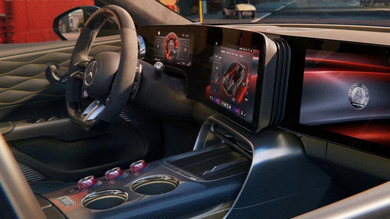 Close-up of the centre console