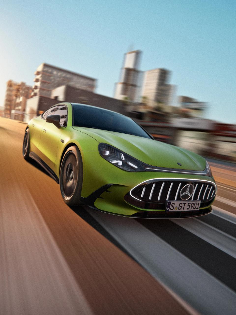 Das Mercedes-AMG 4-Türer Coupé in einem urbanen setting