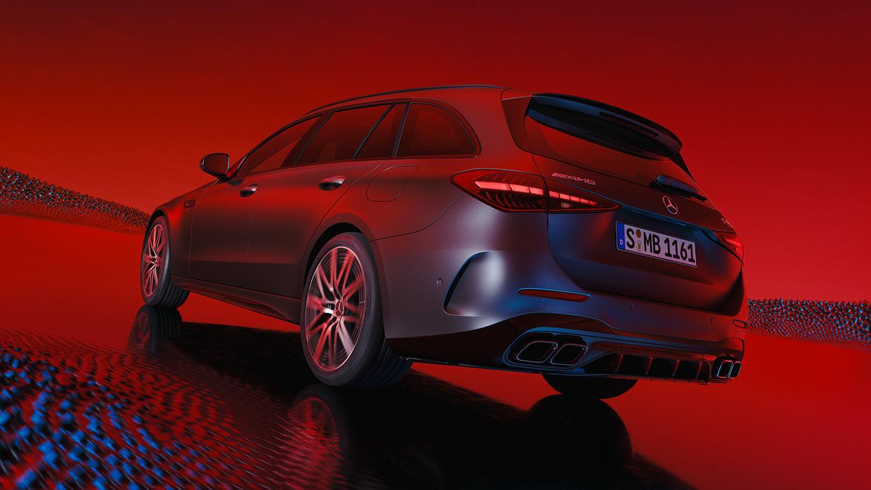Rear view of the Mercedes-AMG C 63 S E PERFORMANCE Estate