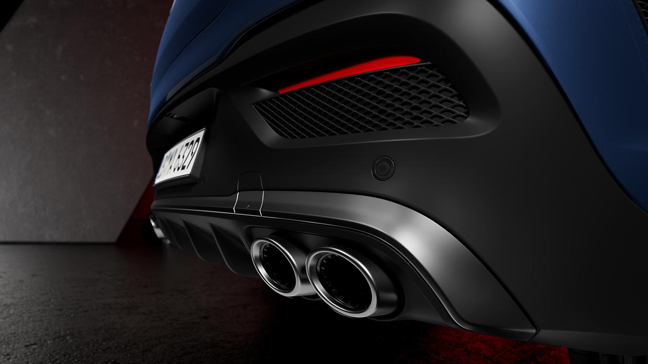 Die Auspuffrohre des Mercedes-AMG GLE 53 Coupé.