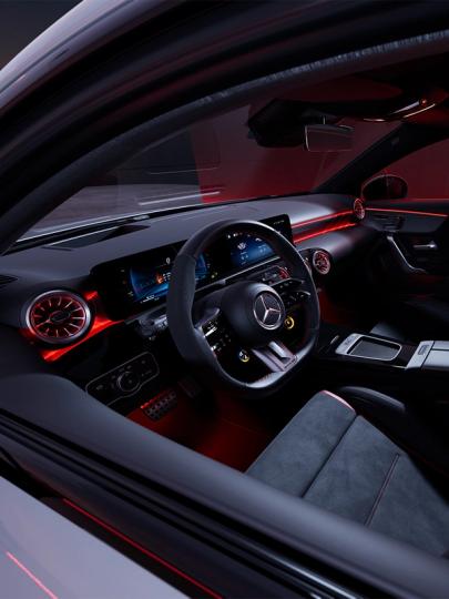 Interior of a Mercedes-AMG A 35 Hatchback