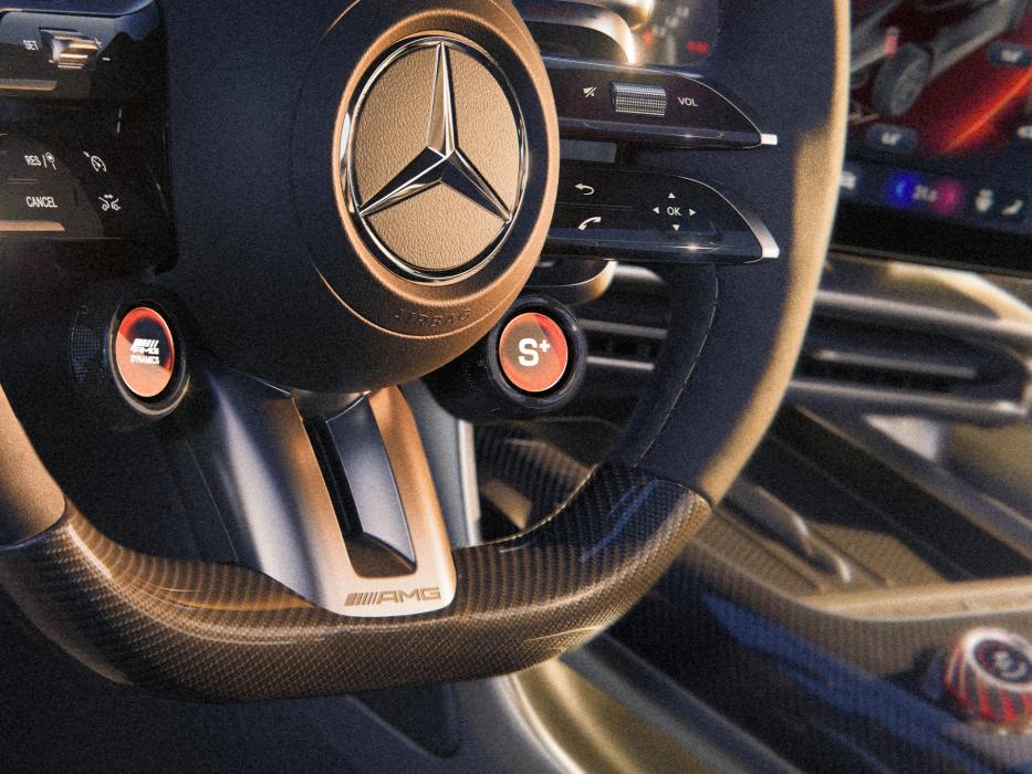 Close up steering wheel