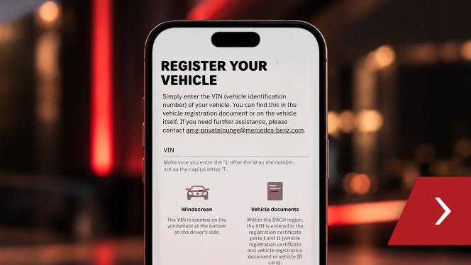 A smartphone displaying the AMG PL registration screen
