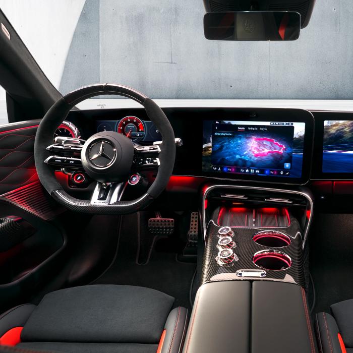 A view of the interior of the Mercedes-AMG GT 4-Door Coupé