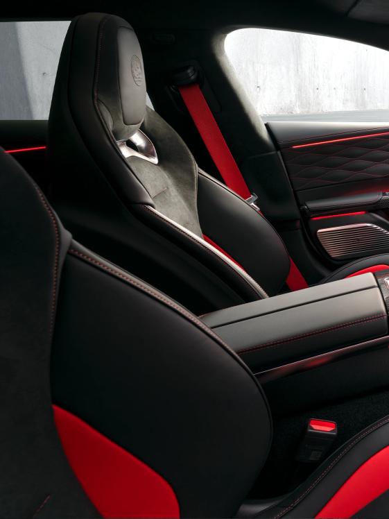 Passenger view of the driver's seat in the Mercedes-AMG GT 4-Door Coupe
