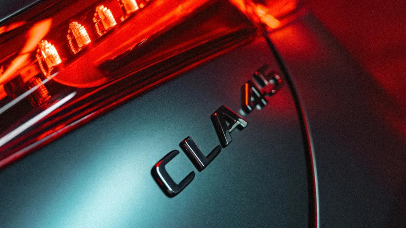 Close-up of the CLA 45 lettering
