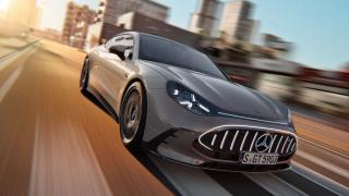 Front view of the new Mercedes-AMG GT 55 4-Door Coupé