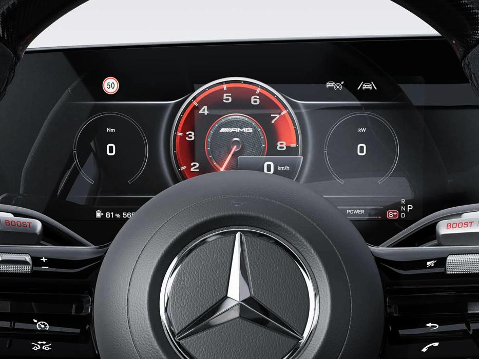 Close-up of the speedometer