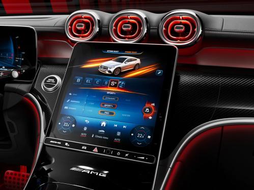 Media bar of the Mercedes-AMG GLC Coupe 63 S E.