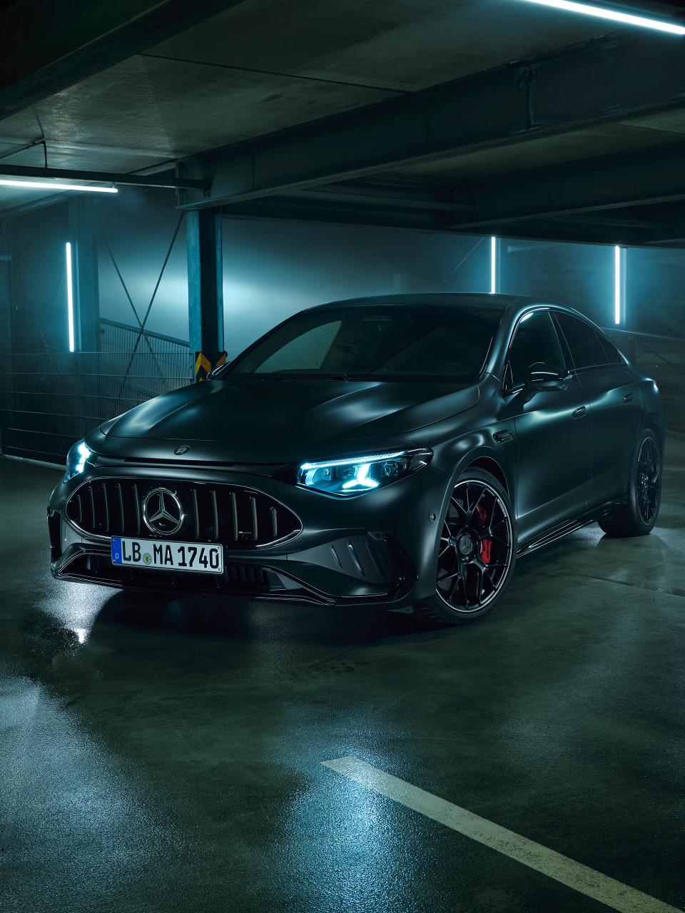 The Mercedes-AMG CLA 45 4MATIC+ sedan in an underground car park