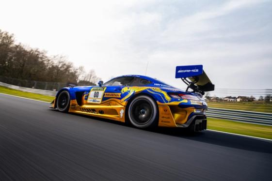 AMG racecar on the the track