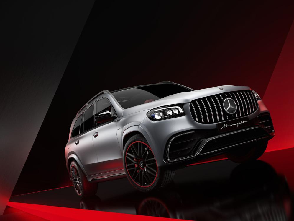 Frontansicht der neuen Mercedes-AMG GLS MANUFAKTUR Arctic Silver Edition