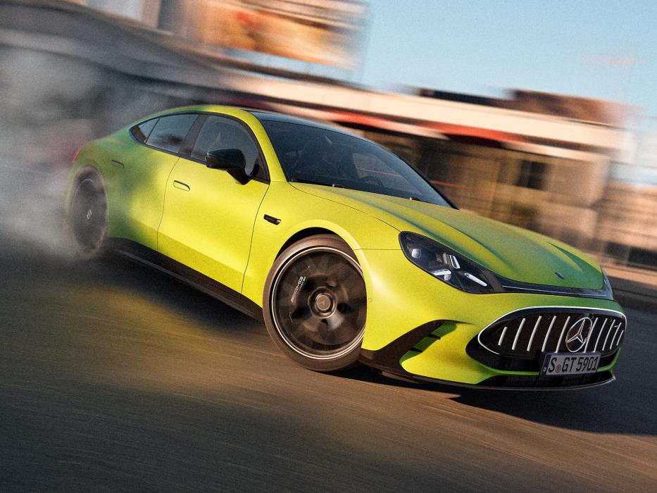 The Mercedes-AMG GT 4-Door Coupé drifting