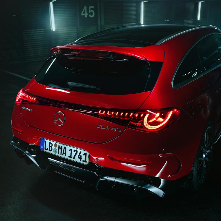 The rear of the Mercedes-AMG CLA 45 4MATIC+ Shooting Brake