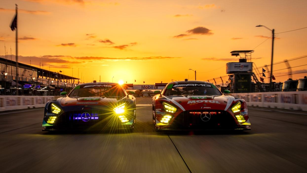 Mercedes-AMG GT auf der Rennstrecke bei der IMSA WeatherTech SportsCar Championship