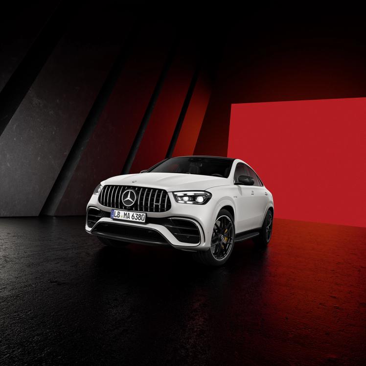 Seitliche Frontansicht des Mercedes-AMG GLE 63 S Coupé.
