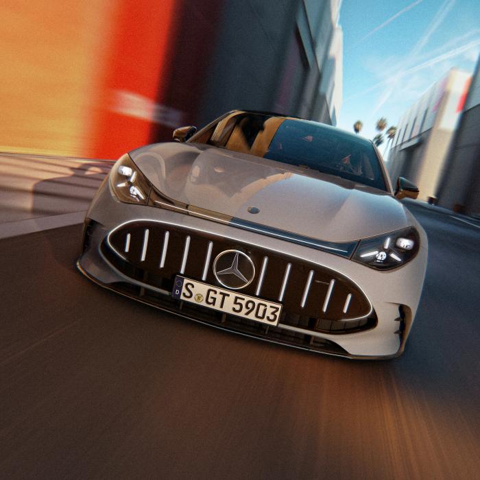 Front view of the Mercedes-AMG GT 55 4-Door Coupé