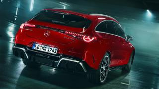 The Mercedes-AMG CLA 45 4MATIC+ Shooting Brake, viewed from the rear