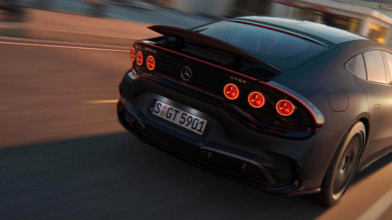 The rear of the Mercedes-AMG GT 4-Door Coupé