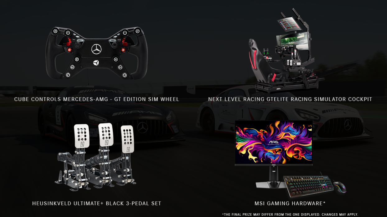 Picture showing SIM controller, rig, pedals and monitor.
