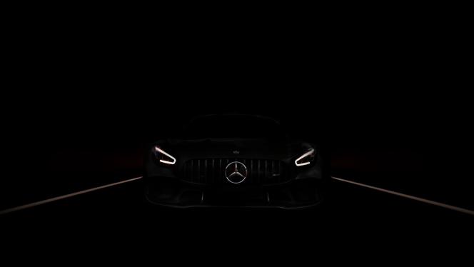 Image of the characteristic radiator grille of an AMG vehicle