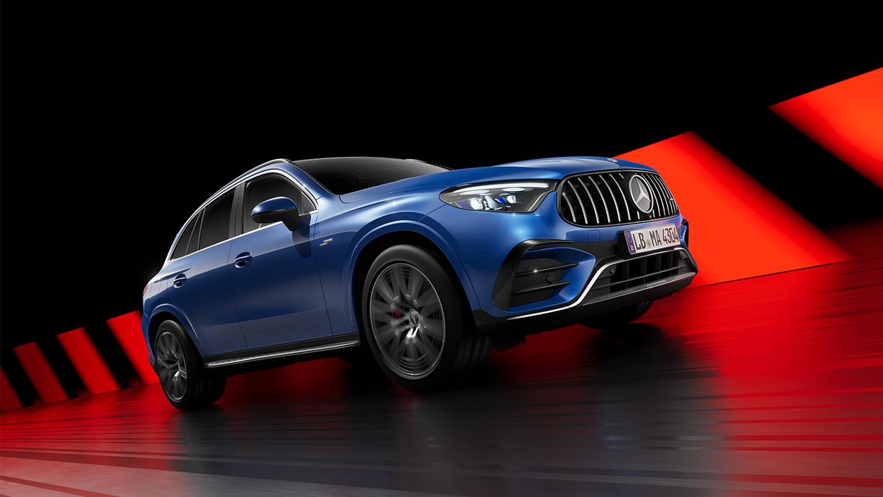 Seitliche Ansicht des neuen Mercedes-AMG GLC 43.
